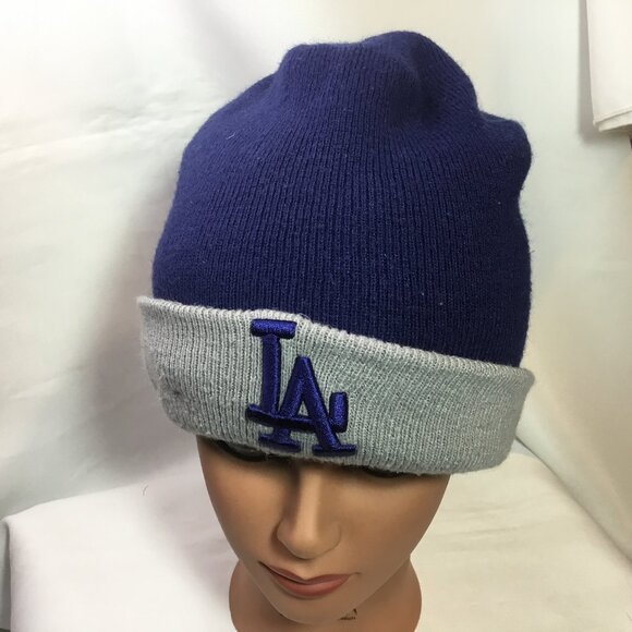 New Era Los Angeles Dodgers Knit Beanie Hat Blue/Gray OSFM - Picture 1 of 8